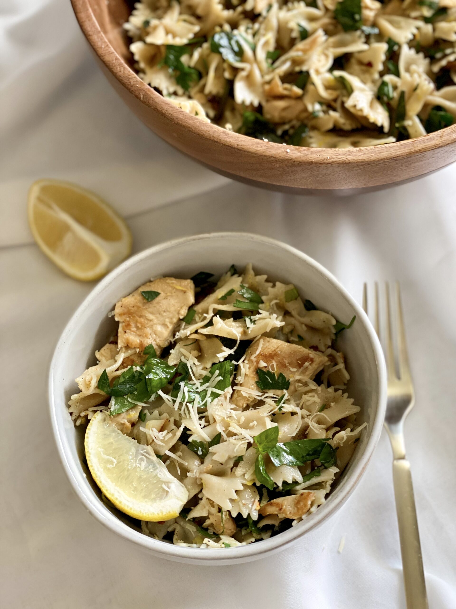 Vegan Lemon Chicken Pasta • Consciously Vegan