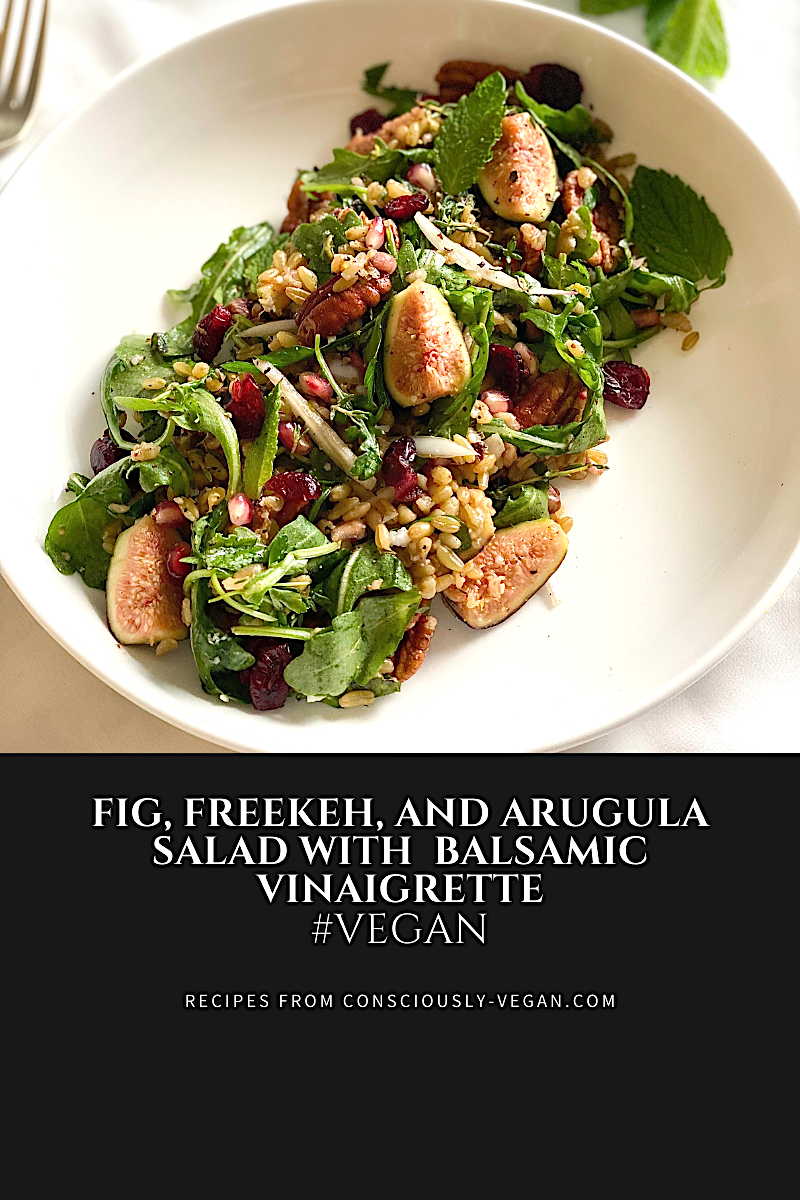 fig, freekeh, and arugula salad with Balsamic Vinaigrette