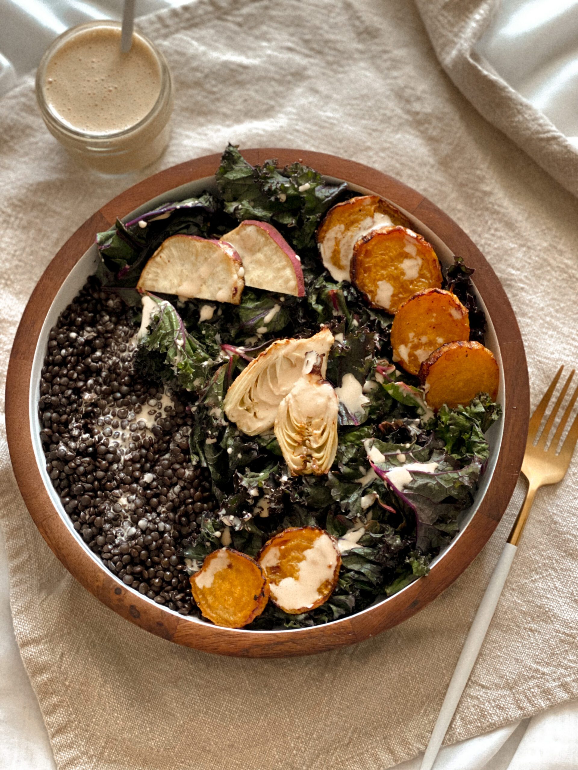 Winter Bowl with Miso Ginger Dressing