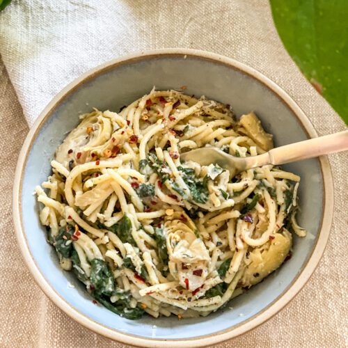 Creamy Artichoke and Spinach Pasta