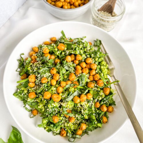 Pesto Couscous and Chickpea Salad