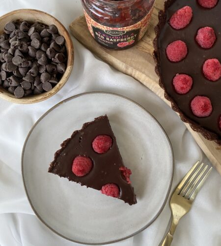 Raspberry Chocolate Tart – No Bake
